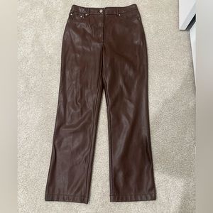 Brown Faux leather pants